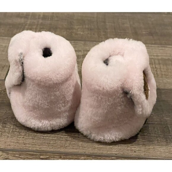 Sorel Cozy Faux Fur Bear Paw Slippers Girls Dusty Pink Size 3 Baby - Picture 4 of 10